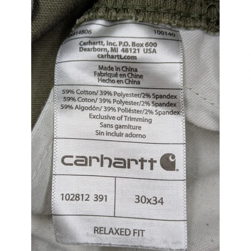 Carhartt Full Swing Pants Mens 30x34 (30x32) Relaxed Stretch Workwear Utility